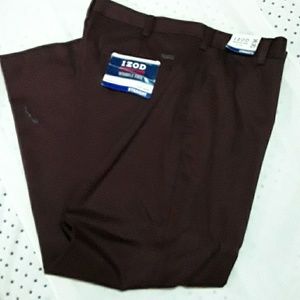 NEW IZOD PANTS  36/29  BURGENDY  FLAT FRONT